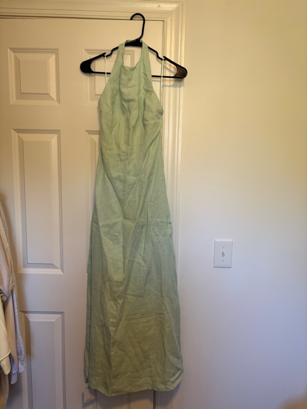 Abercrombie Green linen high neck maxi dress